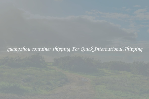 guangzhou container shipping For Quick International Shipping