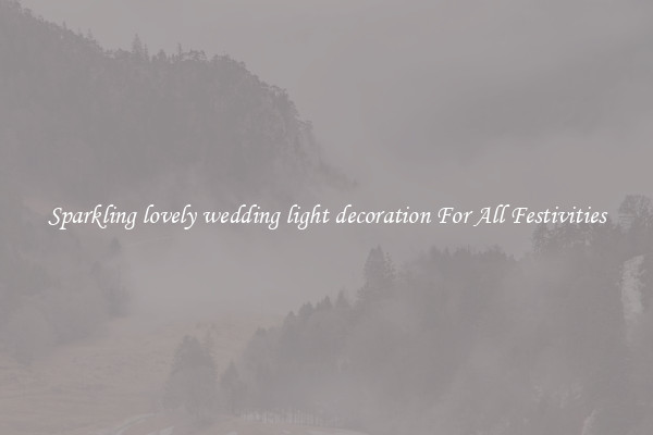 Sparkling lovely wedding light decoration For All Festivities