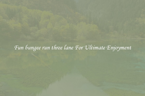 Fun bungee run three lane For Ultimate Enjoyment