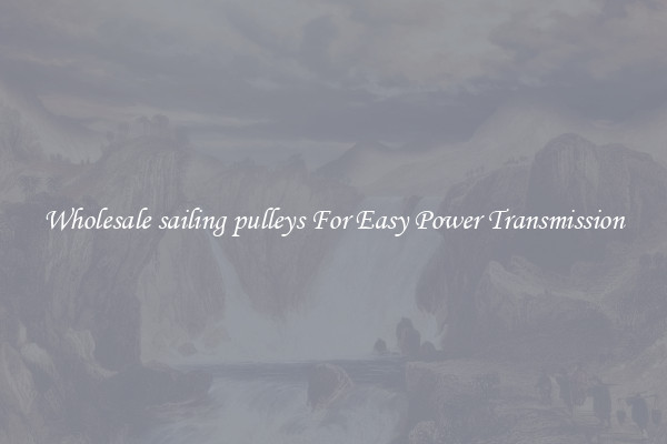 Wholesale sailing pulleys For Easy Power Transmission