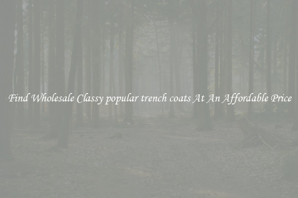 Find Wholesale Classy popular trench coats At An Affordable Price