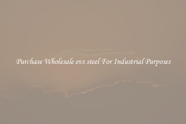 Purchase Wholesale evs steel For Industrial Purposes