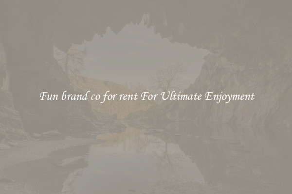 Fun brand co for rent For Ultimate Enjoyment